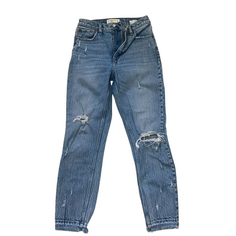 Abercrombie & Fitch The Mom High Rise Distressed Jeans Size 27/ 4R